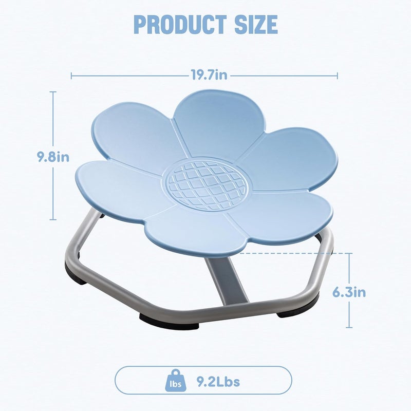 ROBUD Kids Sensory Swivel Chair, Autism Kids Swivel Chair with Non-Slip Design, Training Body Coordination, Flower Shape Wobble Chair, No Assembly, Blue - Image 2